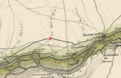 Карта 1832 года. Бургунка