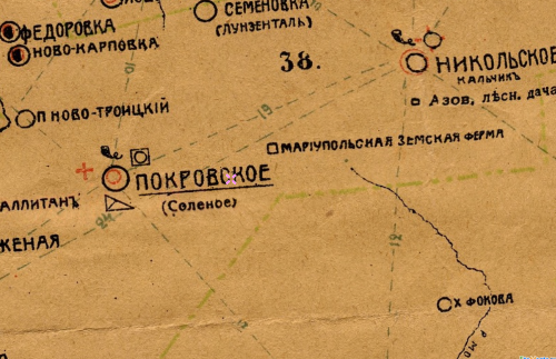 Село Покровское. Карта 1916 год