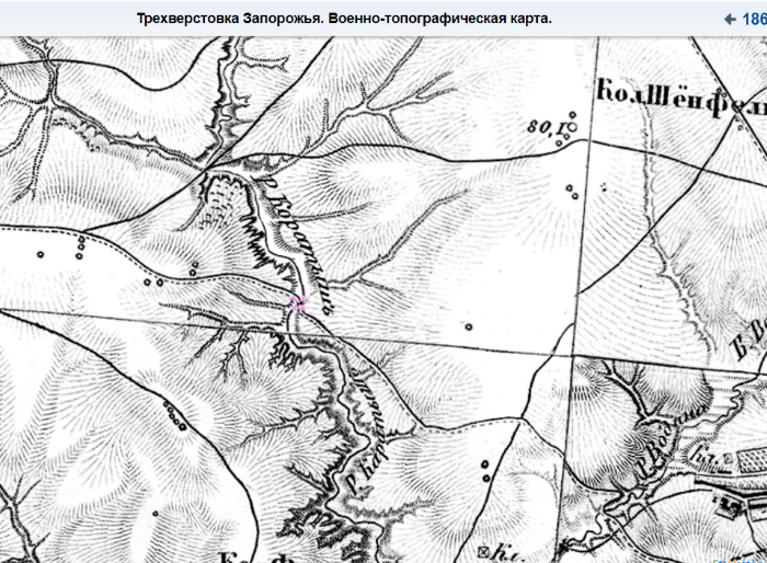 Река Каратыш на карте Шуберта
