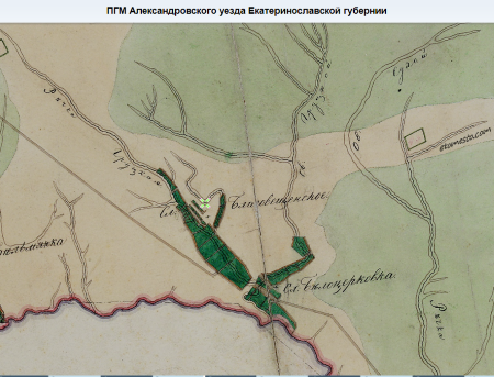 Благовіщенка на мапі 1790 року